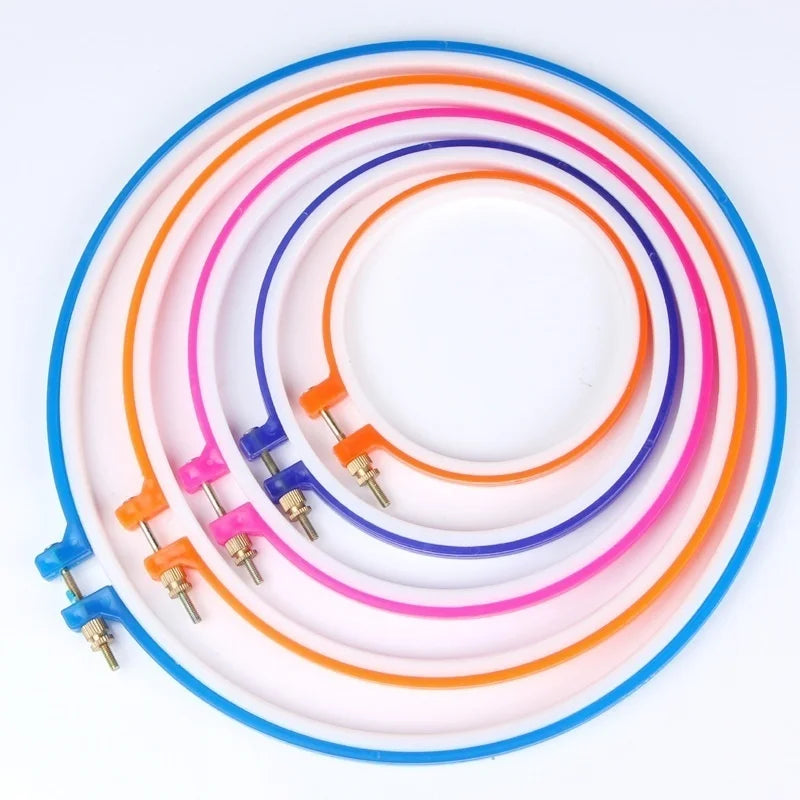 5-Piece Plastic Embroidery Hoop Set | Cross Stitch Ring Frames