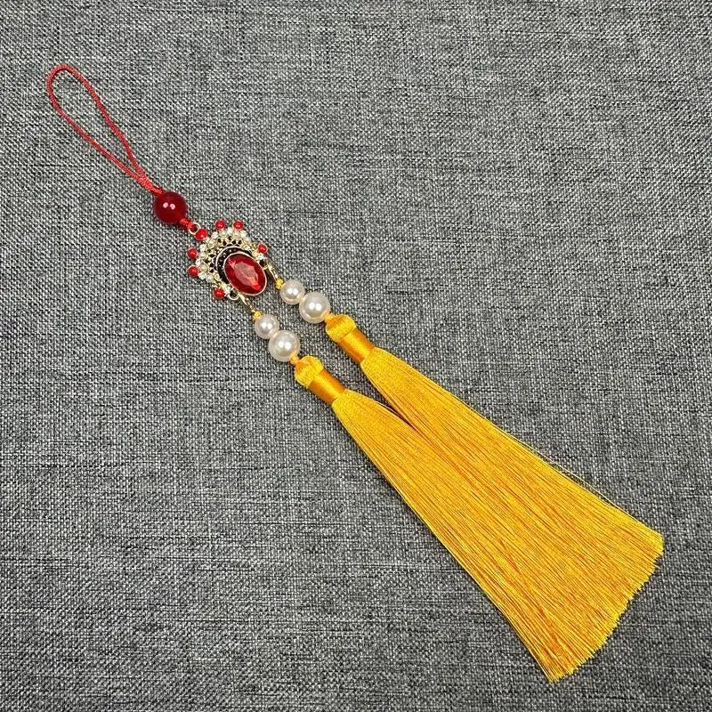 Antique Hanfu Tassel Pendant | Ethnic Cheongsam Décor 25cm