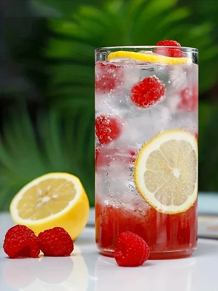 KEMORELA Transparent Glass Cups – Set of 1 or 4 | Drinkware