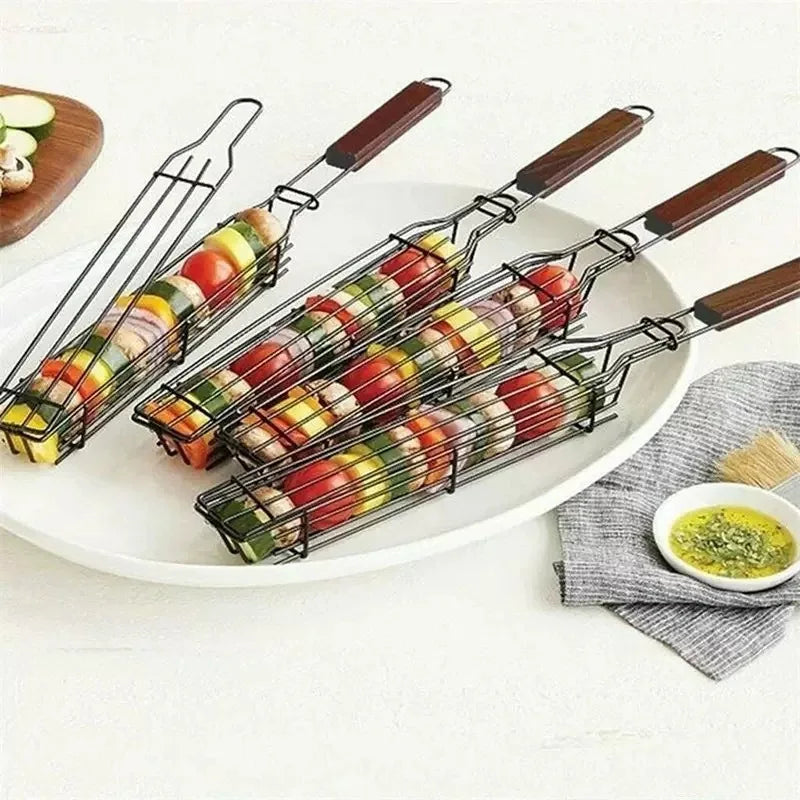 Nonstick BBQ Grilling Basket | Portable Barbecue Grill Mesh