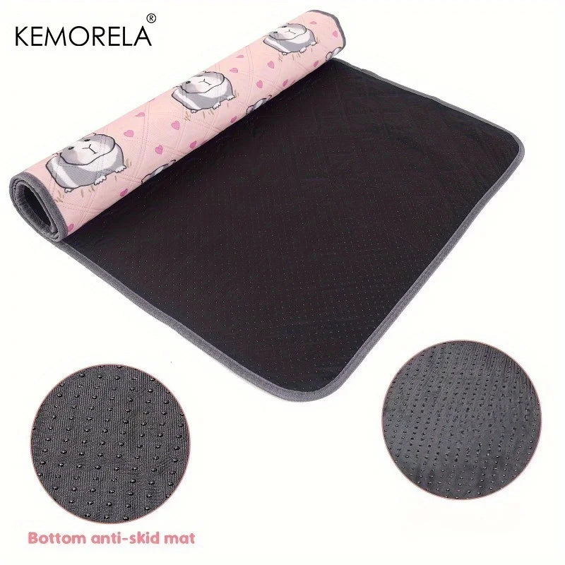 Washable Pet Pee Pads – Pink Hamster Print Non-Slip Mat 1/2 PCS