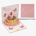 3D Pop-Up Birthday Card – Butterfly Cake Foldable Greeting Card