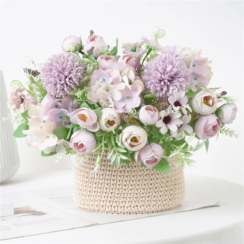Artificial Silk Hydrangea & Peony Bouquet | Wedding & Home Decor