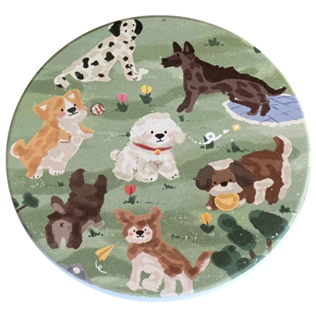 Cute Dog Ceramic Coaster | Absorbent Round Drink Mat