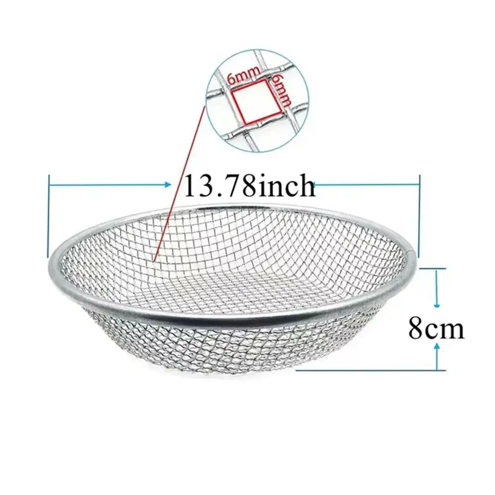 13.78" Round Stainless Steel Soil Sifter | Dual Mesh Garden Sieve