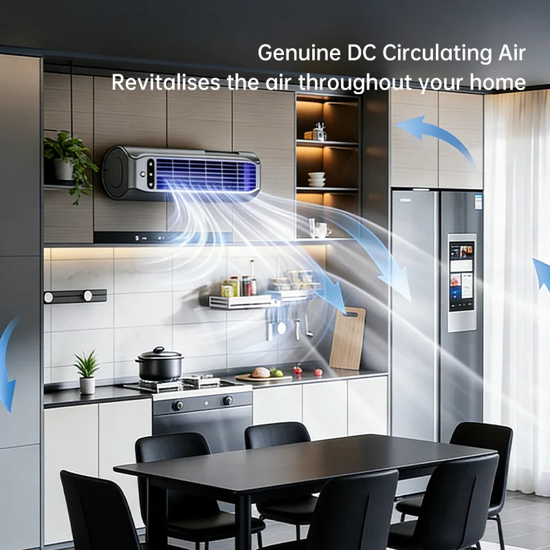 Cross-Flow Tower Fan – Desktop, Wall-Mount & Phone Holder
