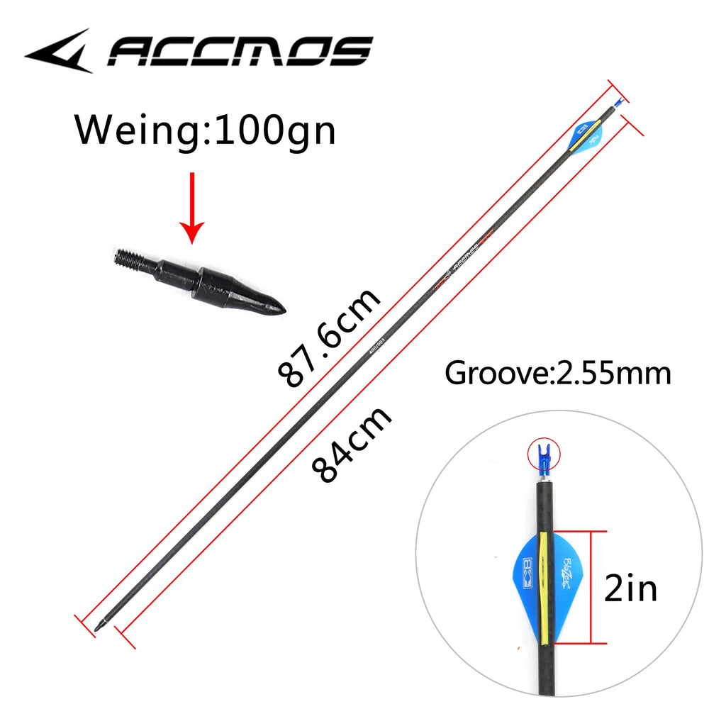 6 ID6 2 3K Weave Pure Carbon Arrows Spine 200 250 300 350 500 Shaft
