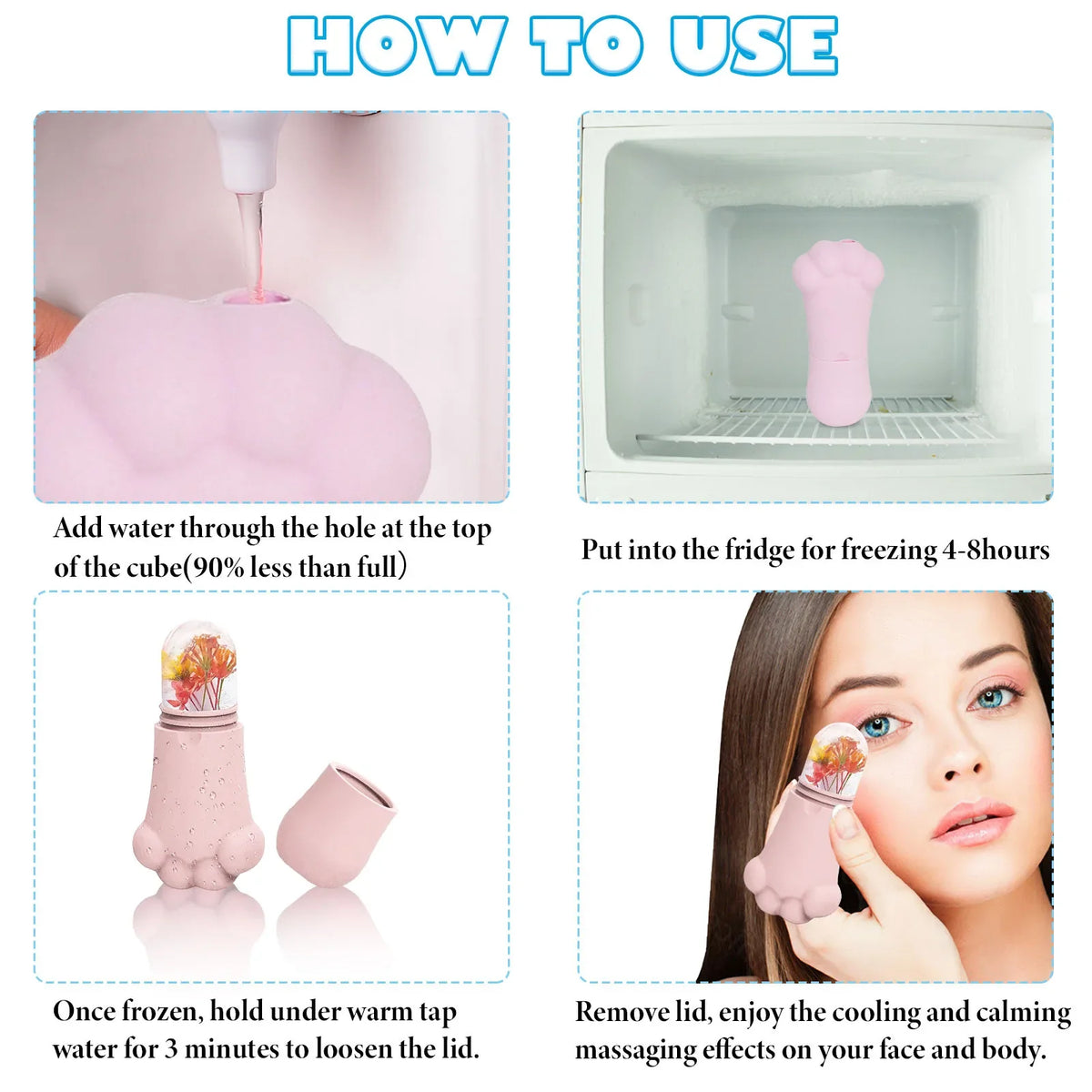 Silicone Ice Cube Face Massager Tray – Cooling Skincare Tool