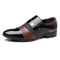 Men's Slip-On Dress Shoes | Glossy Pointed Toe PU Leather