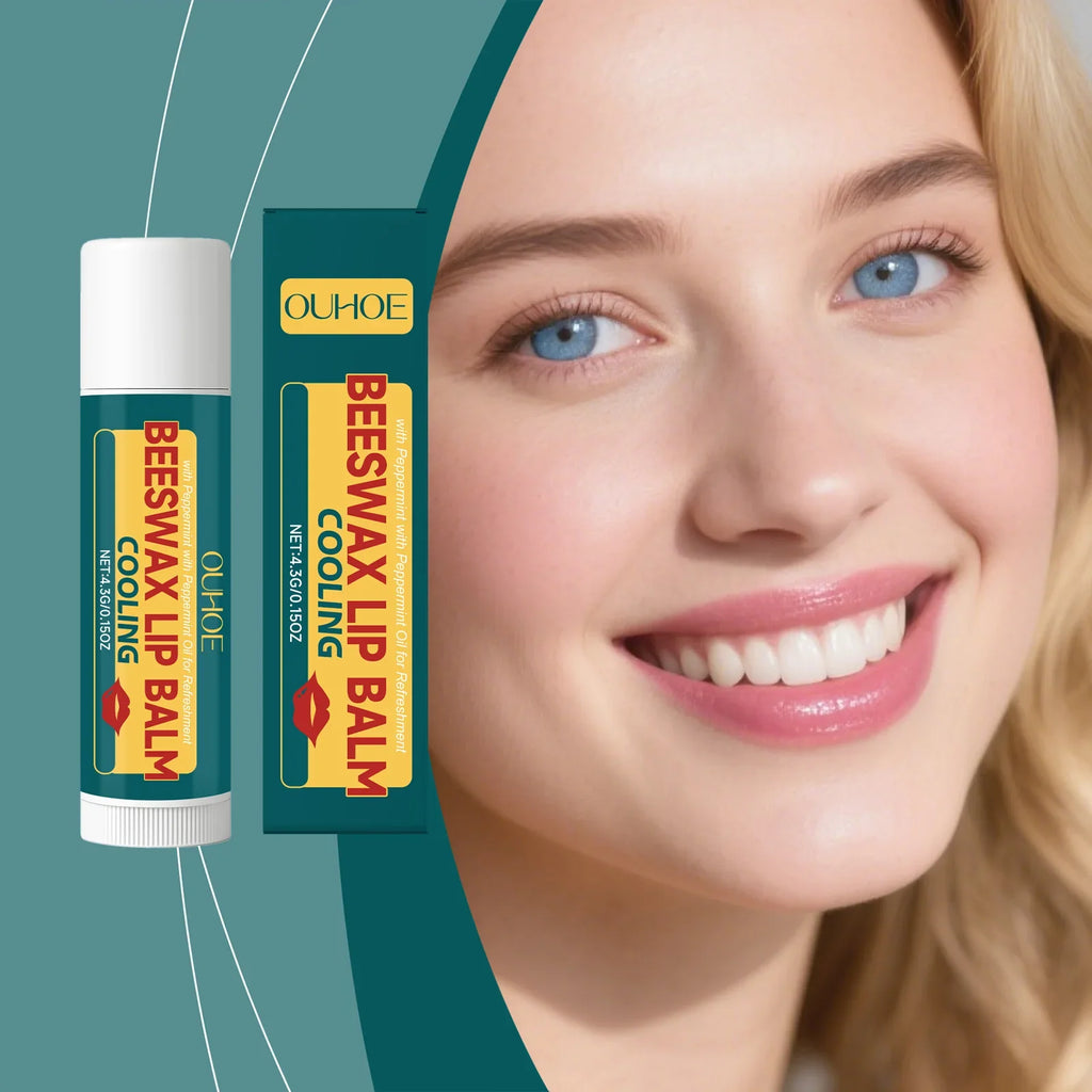 OUHOE Mint Beeswax Lip Balm – Hydrate, Soften & Plump Lips
