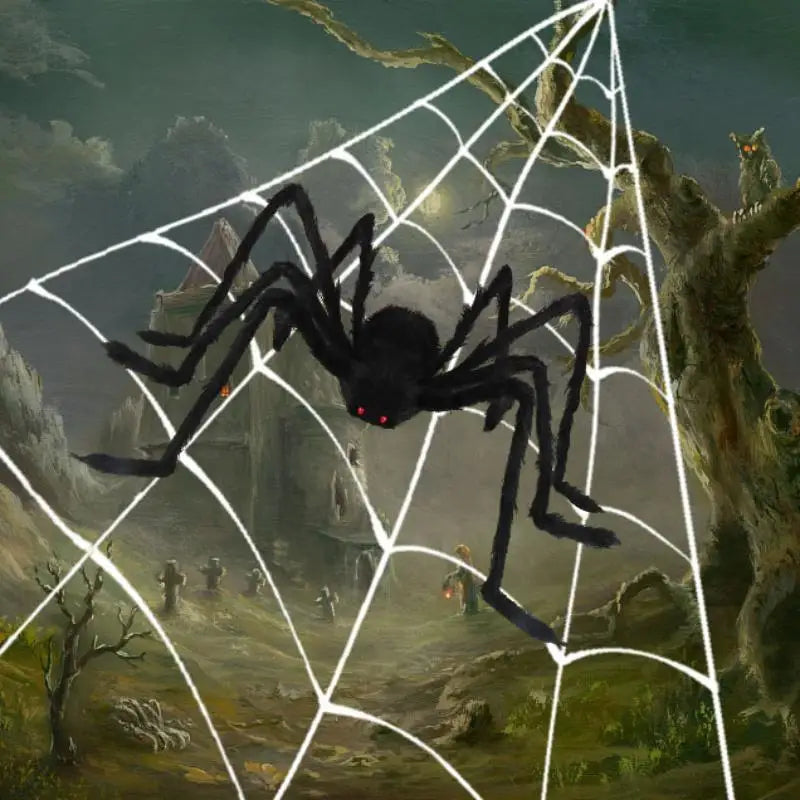 30cm Giant Black Spider Halloween Decoration & Haunted Prop