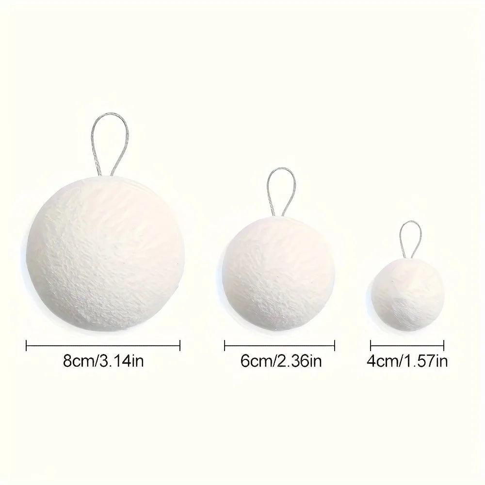 White Foam Christmas Ornaments Elegant Hanging Snowball Decorations