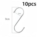 10-Pack Stainless Steel S Hooks – No-Drill Kitchen Organizer