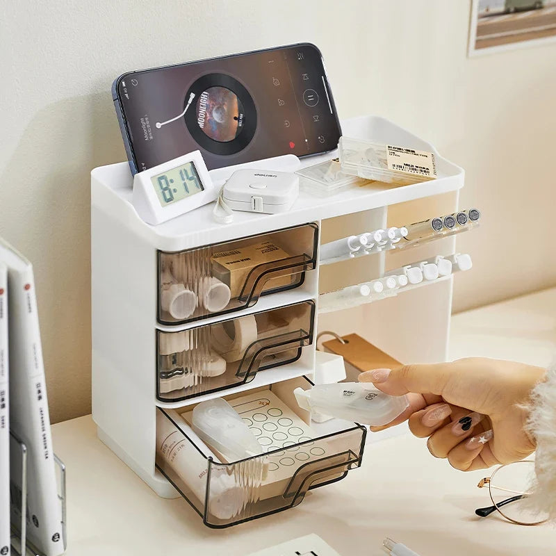 Desktop Stationery Storage Box Multi-layer Large Space Design Easy