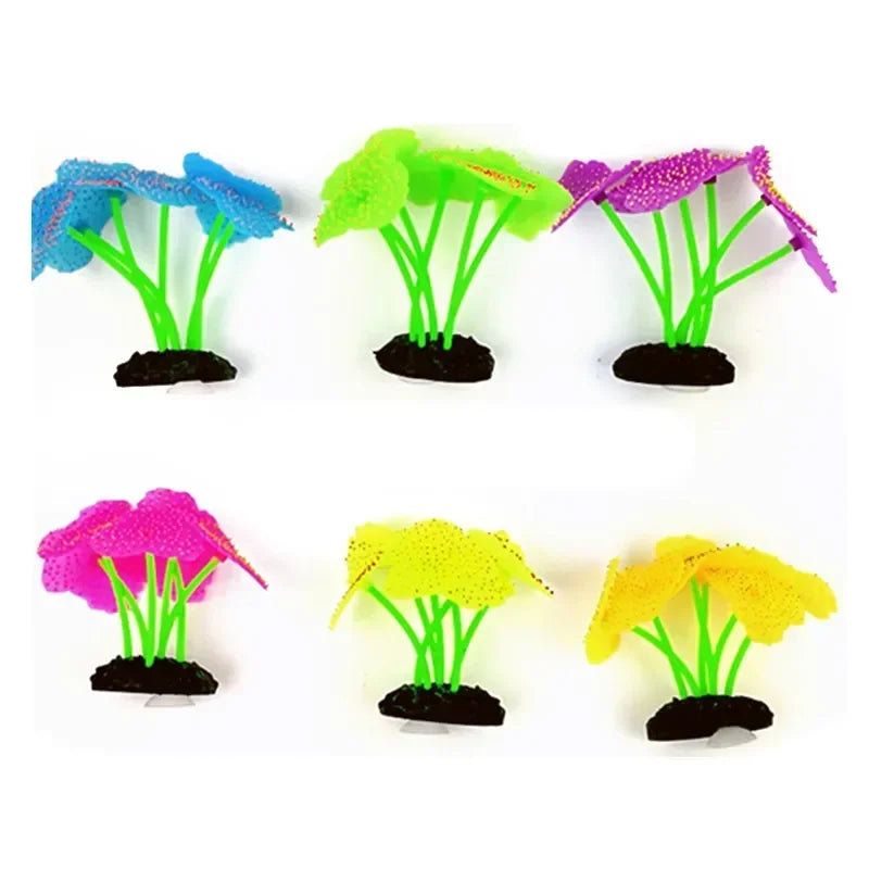 Glowing Artificial Anemone Aquarium Decoration | Silicone Plant