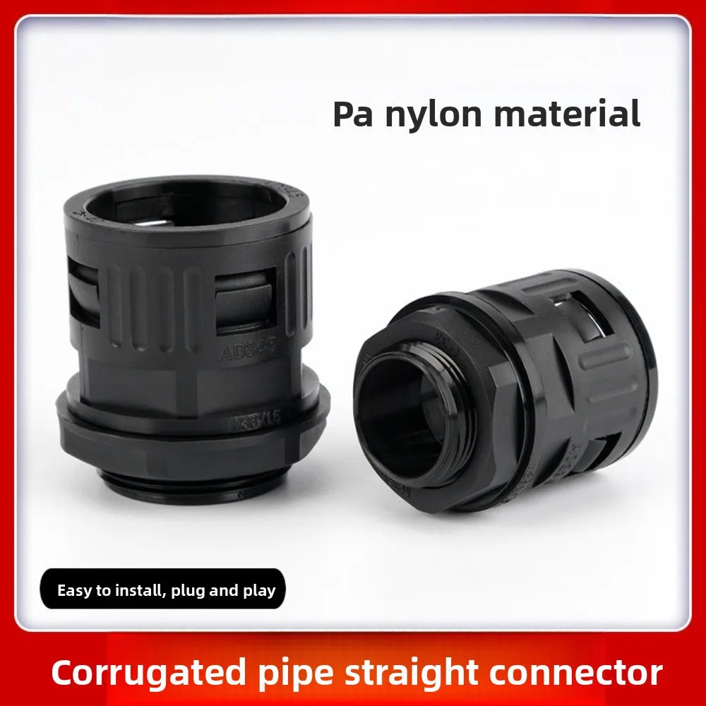 10-Pack Nylon Corrugated Tube Connectors | Conduit Glands AD13–AD34
