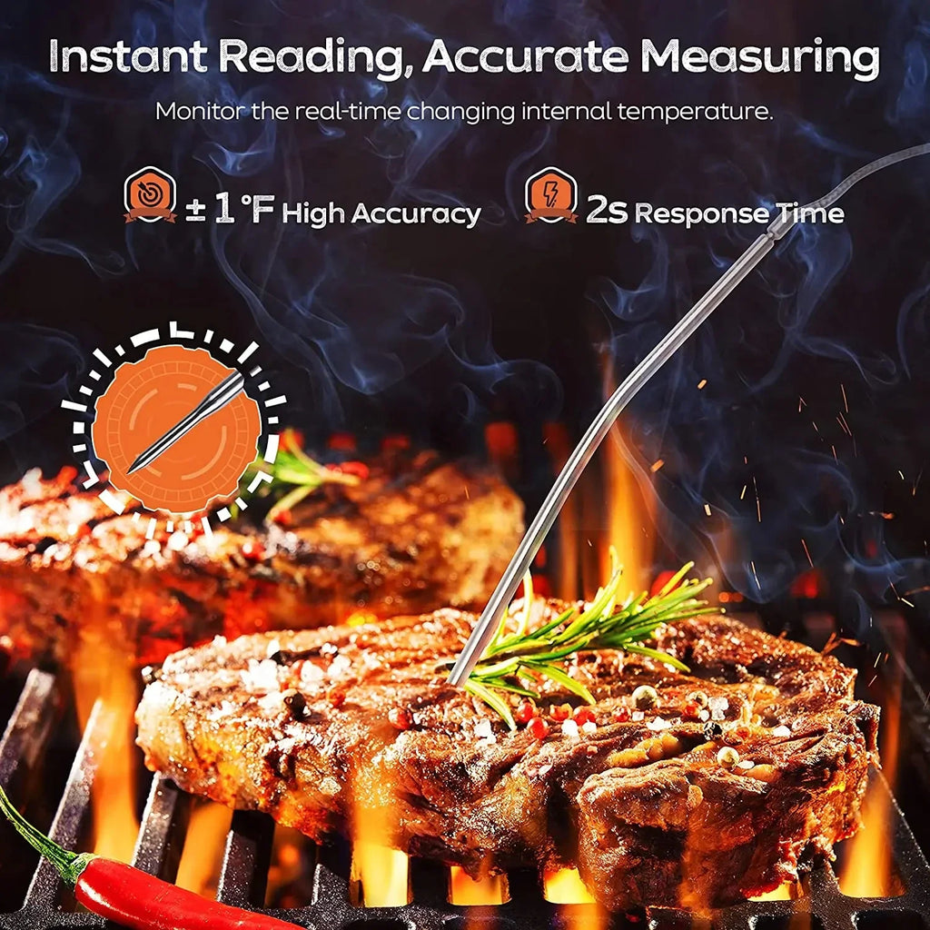 Digital Meat Thermometer – Instant Read Waterproof BBQ Probe