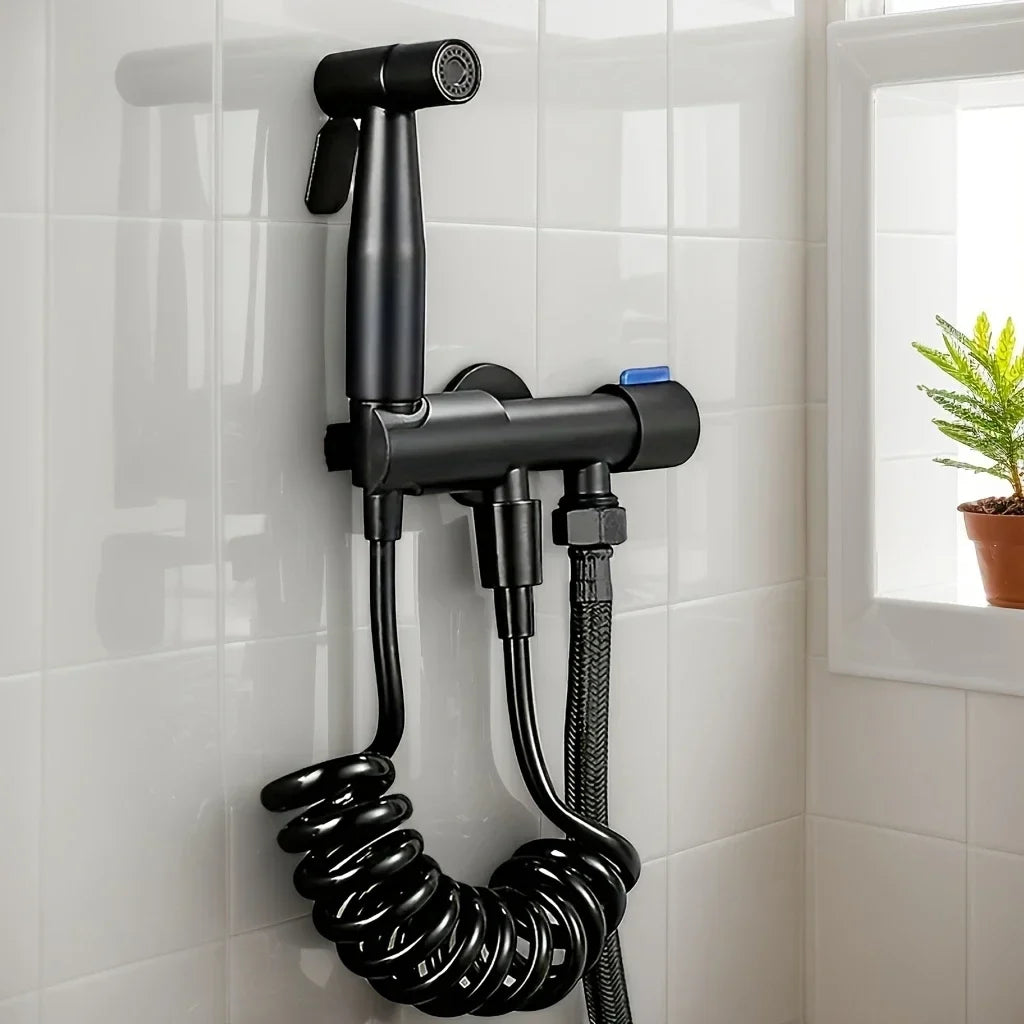 Handheld Bidet Spray Kit | Stainless Steel Dual Outlet Angle Valve