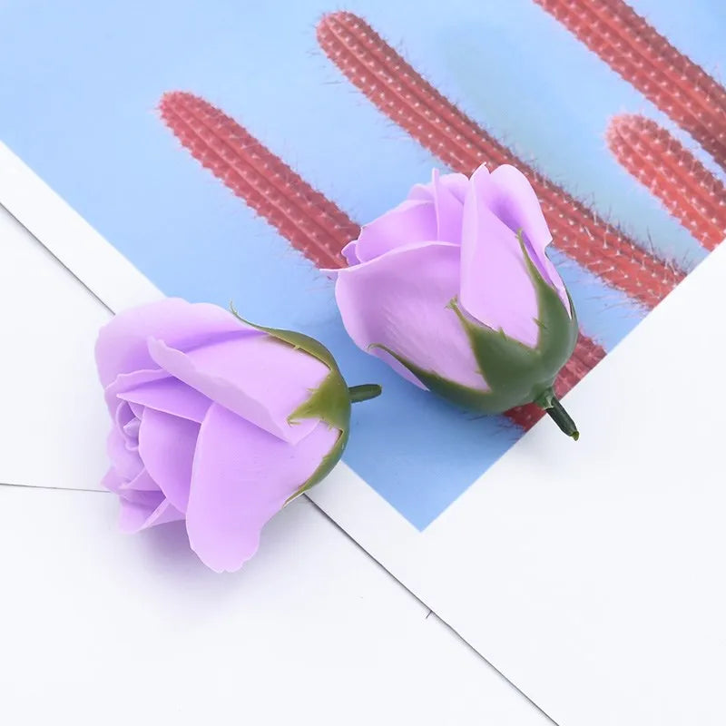 Artificial Soap Rose Flowers 50/100 Pcs – Wedding DIY Decor