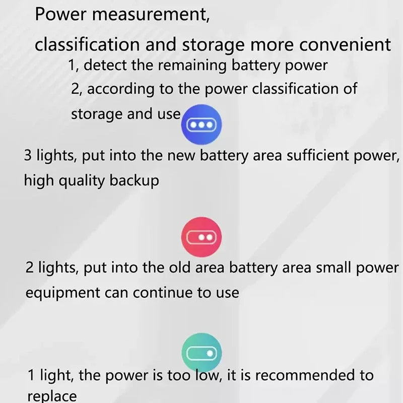 Battery Storage Box with Power Detector – AA & AAA Organizer
