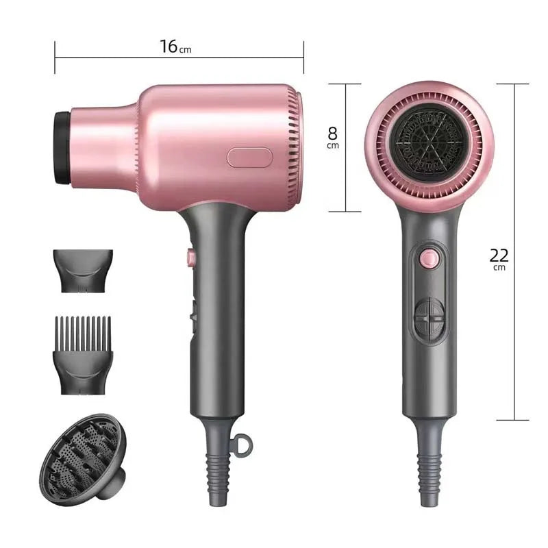 1900W Negative Ion Hair Dryer with Diffuser | Quiet & Dual Voltage