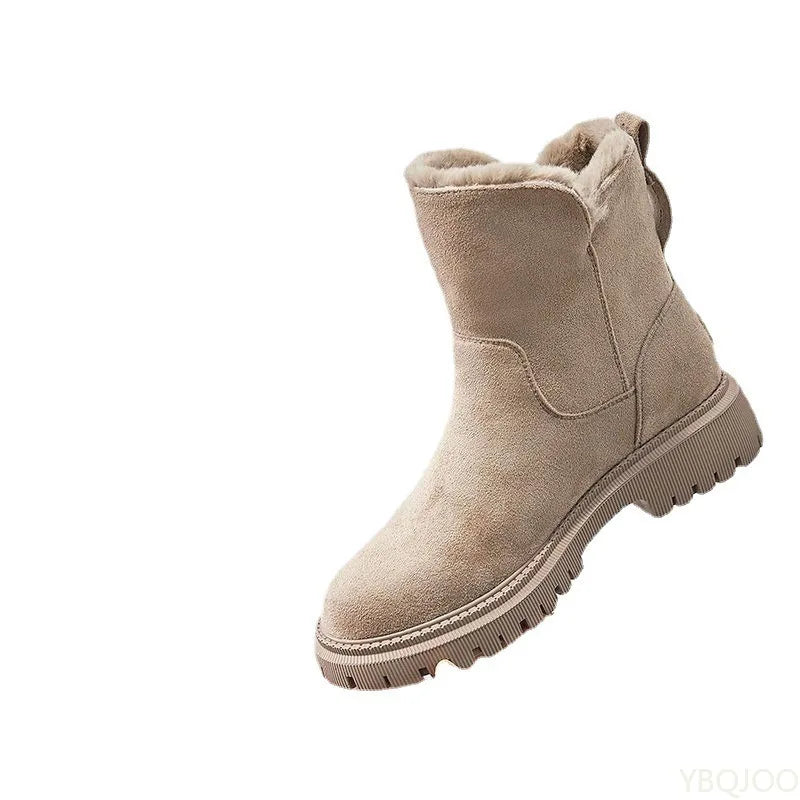 Women's Plush Winter Short Boots – Zip, Warm & Height-Boosting