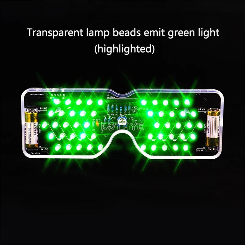 Voice-Activated LED Flashing Glasses DIY Soldering Kit
