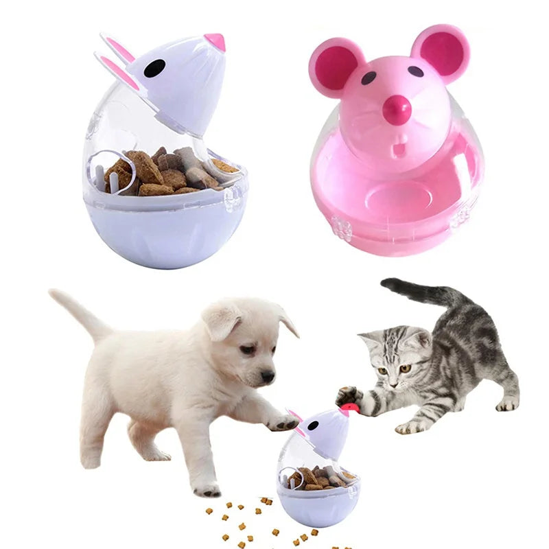 Mouse Cat Treat Dispenser Toy – Rolling Food Feeder for Cats