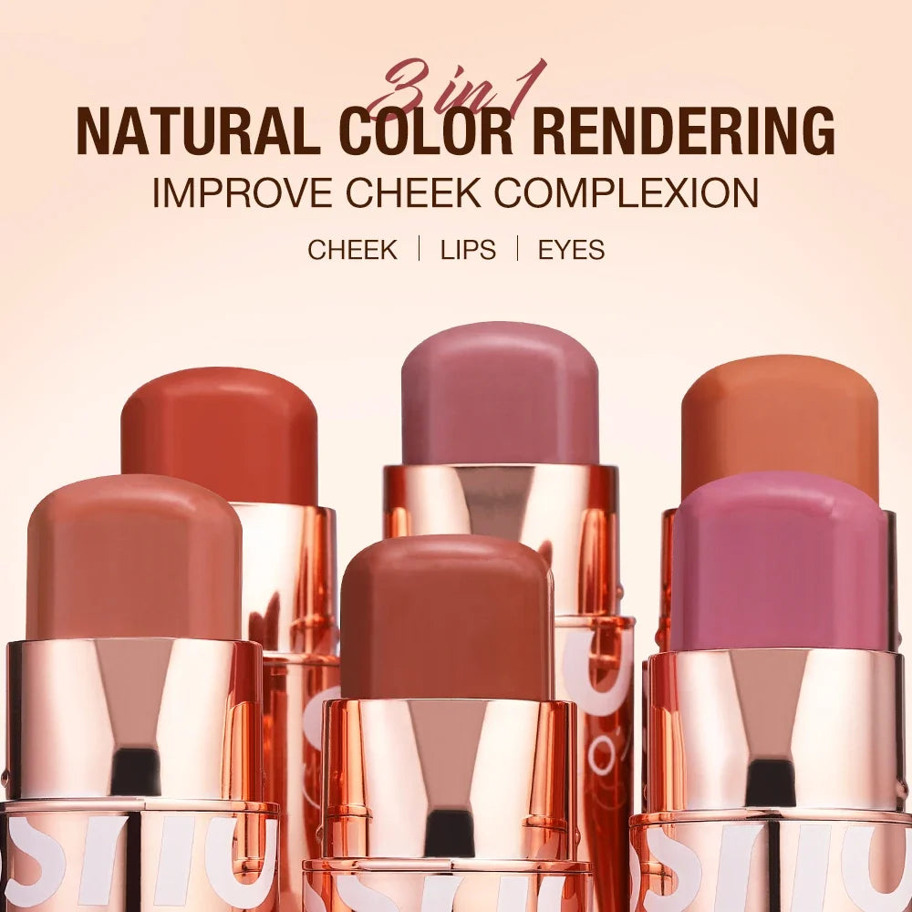 O.TWO.O 3-in-1 Cream Makeup Stick – Lips, Cheeks & Eyes