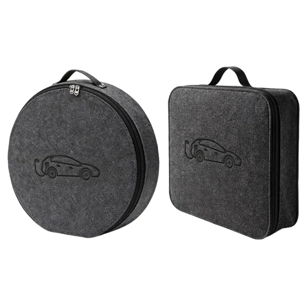 EV Charging Cable Organizer Bag | Felt Car Charger Storage Case