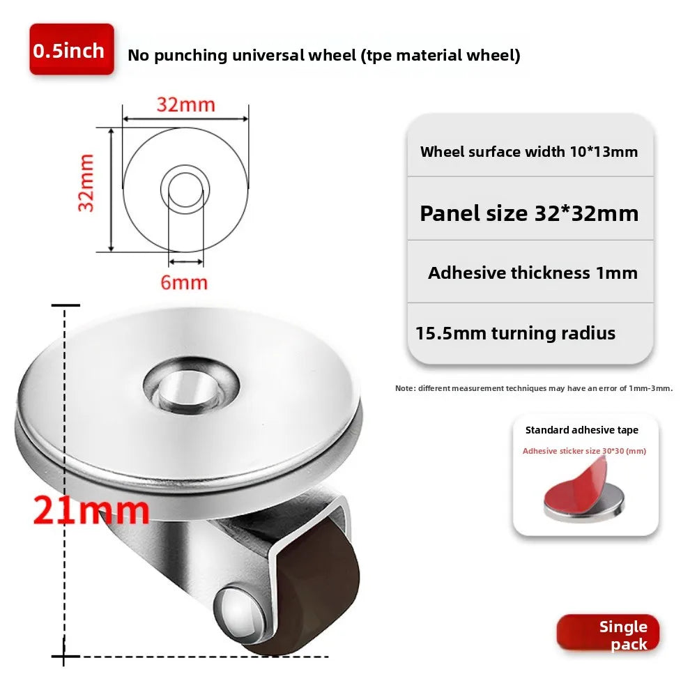 4PCS 360° Heavy Duty Swivel Caster Wheels – Red Trolley Castors