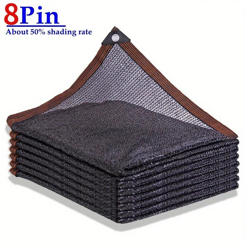 8-Pin Black HDPE Anti-UV Sun Shade Net – Pergola & Greenhouse