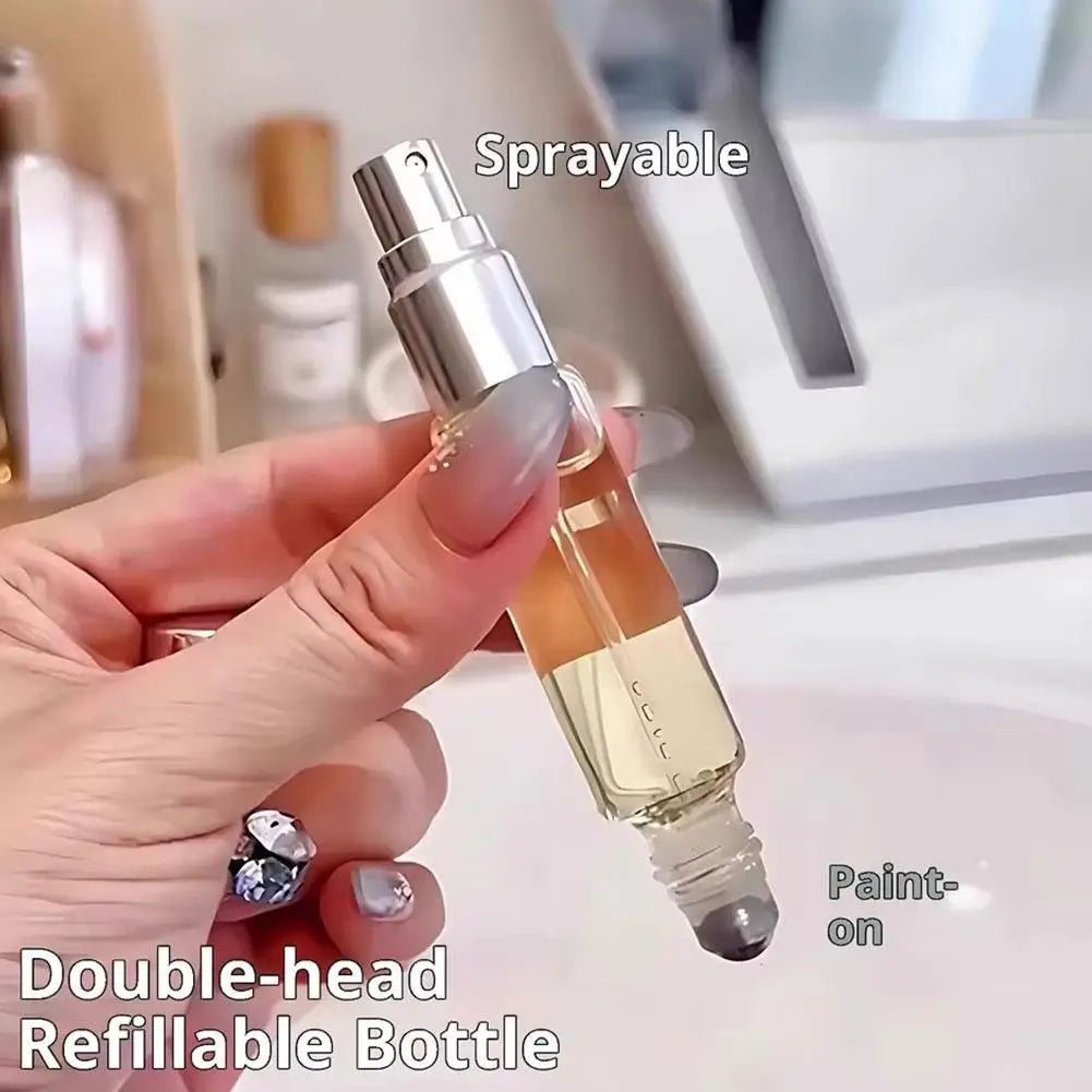 10ml Dual-End Refillable Glass Bottle – Sprayer & Roller Top