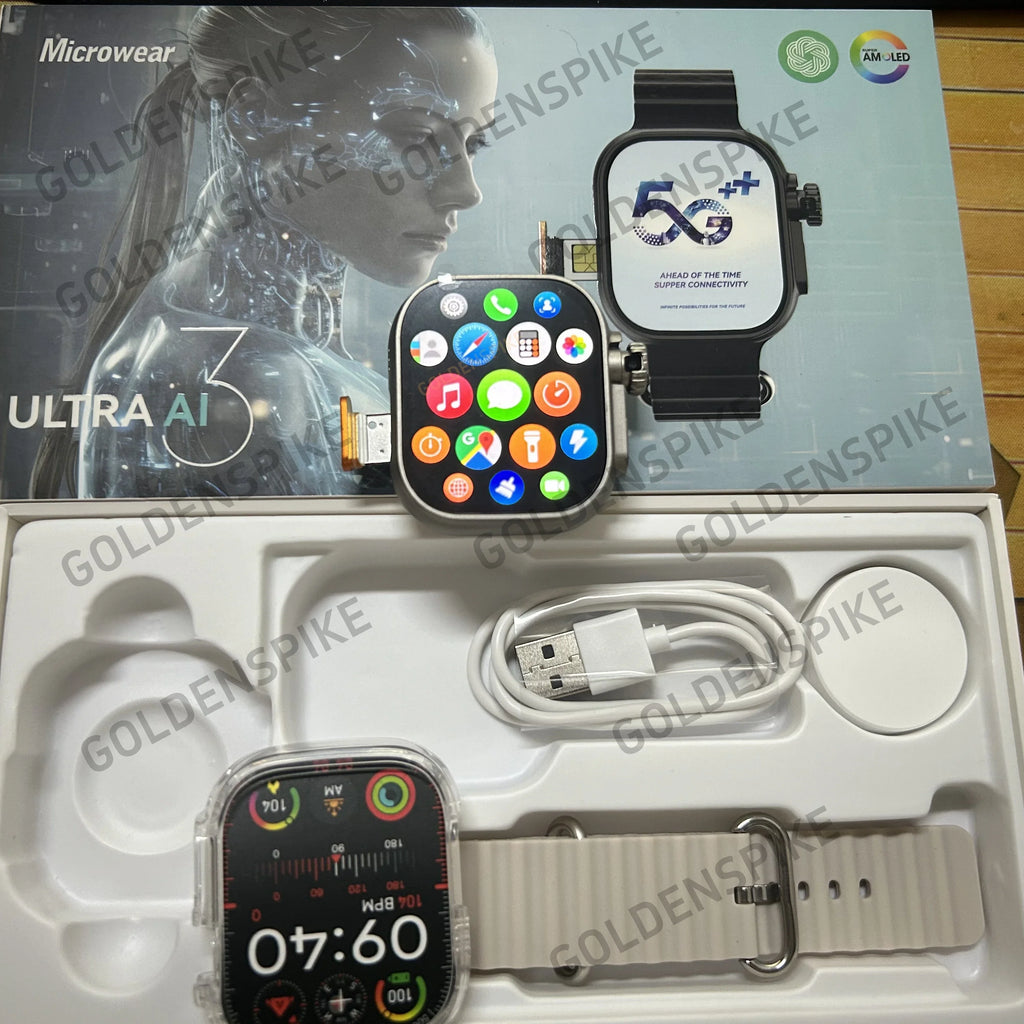 Ultra Ai3 4G Android Smartwatch | AMOLED GPS 180° Camera