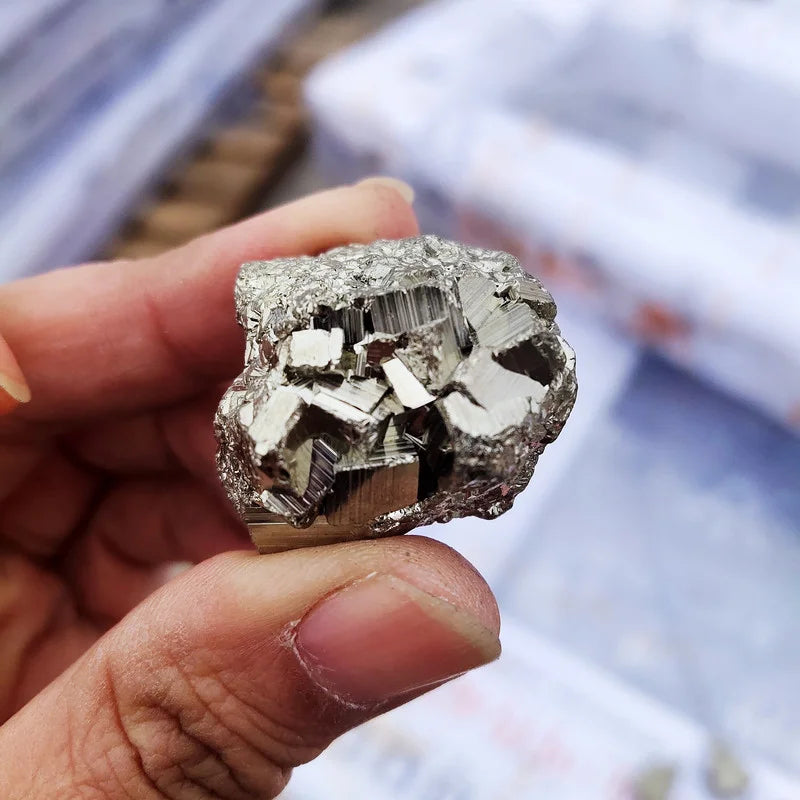 Natural Raw Pyrite Crystal Specimen | Gold Mineral Nugget