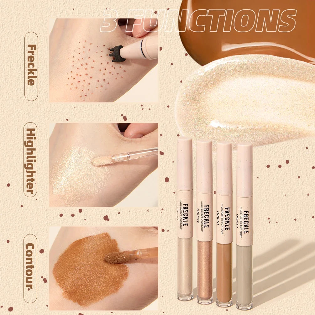 QIBEST 2-in-1 Freckle Pen – Highlight & Contour | All Skin Types