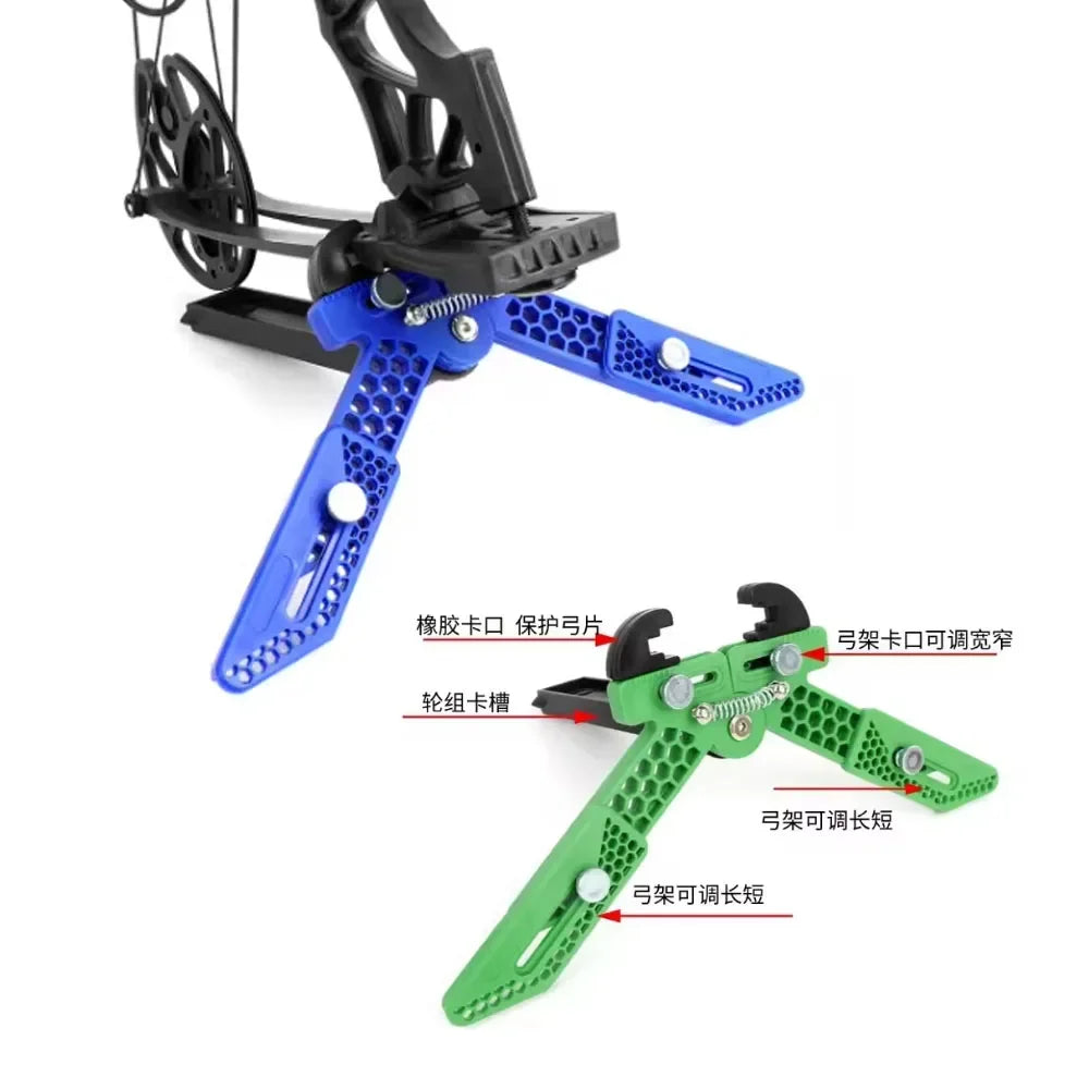 3 Legs Compound Bow Stand Stabilization Archery Kick Rack Prevents
