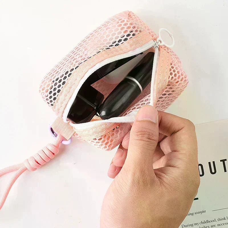 Mini Mesh Coin Purse – Vibrant Zipper Pouch for Women