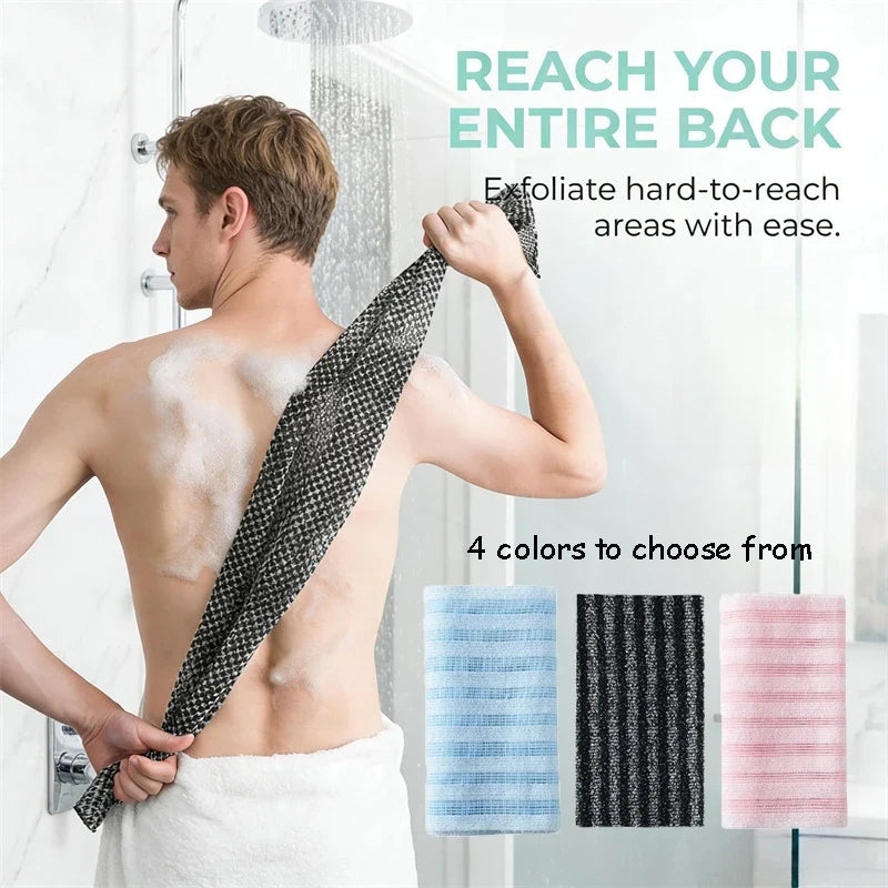 Exfoliating Washcloth Back Scrubber Shower Men Silver-ion