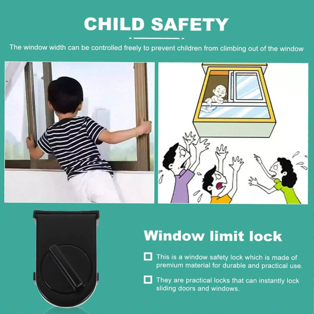 No-Drill Baby Safety Sliding Door & Window Lock | Childproof