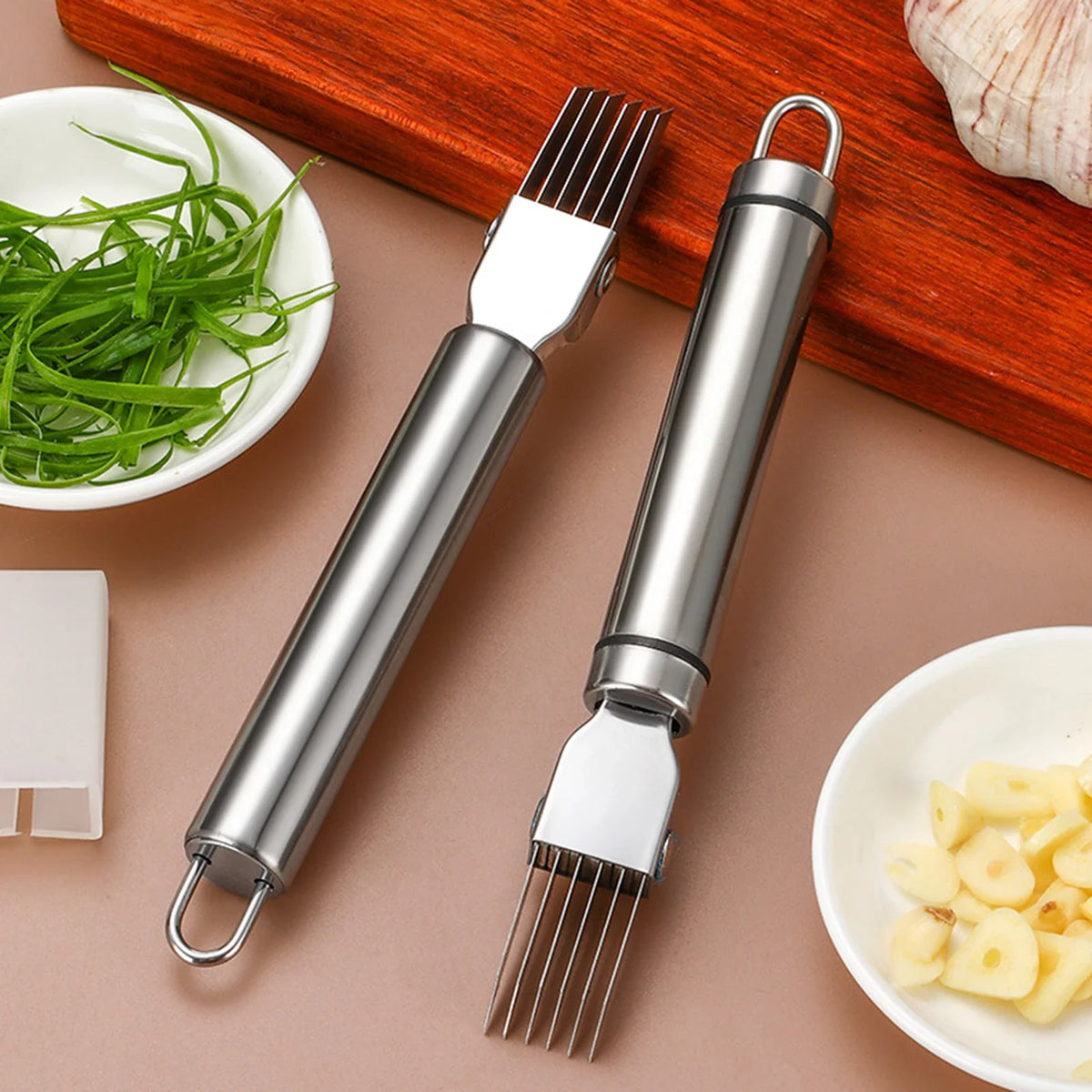 Stainless Steel Green Onion Slicer & Vegetable Shredder Tool
