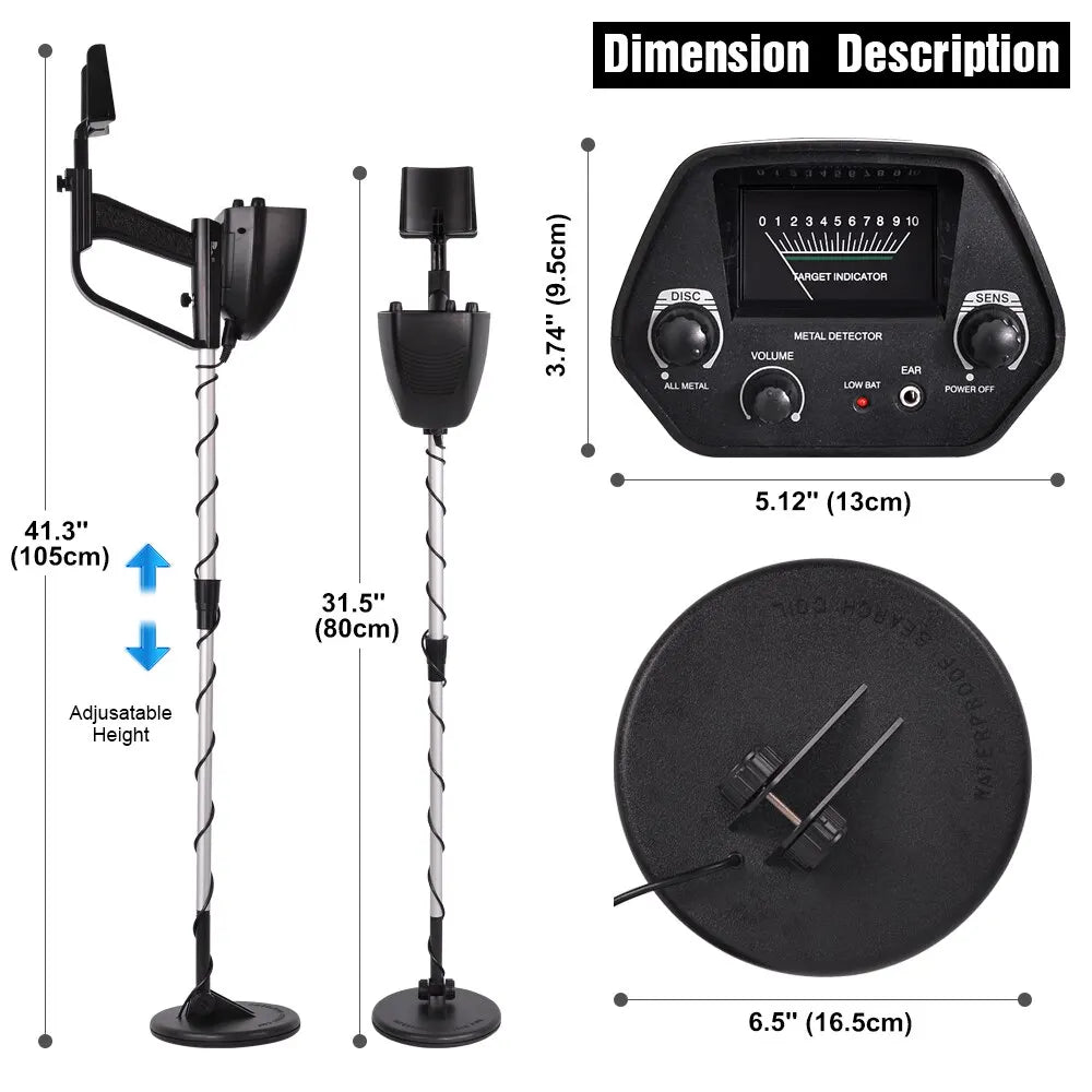 MD-4030 Metal Detector Underground Gold Outdoor Digger Length