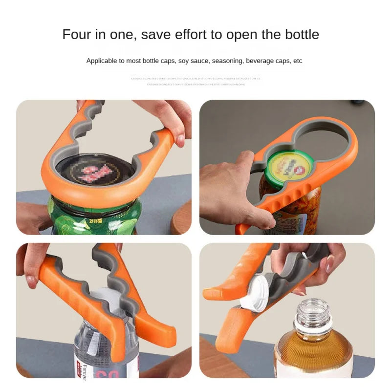 4-in-1 Bottle & Can Opener – Non-Slip Multi-Function Kitchen Tool