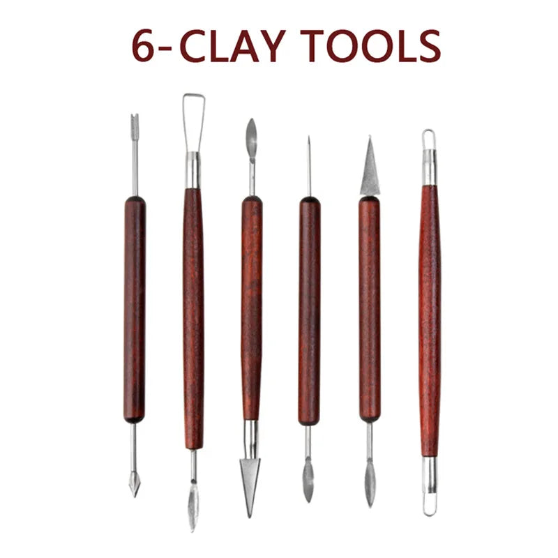Bview Art 6-Piece Pottery Tools Clay Sculpture Carving Knife Figurine