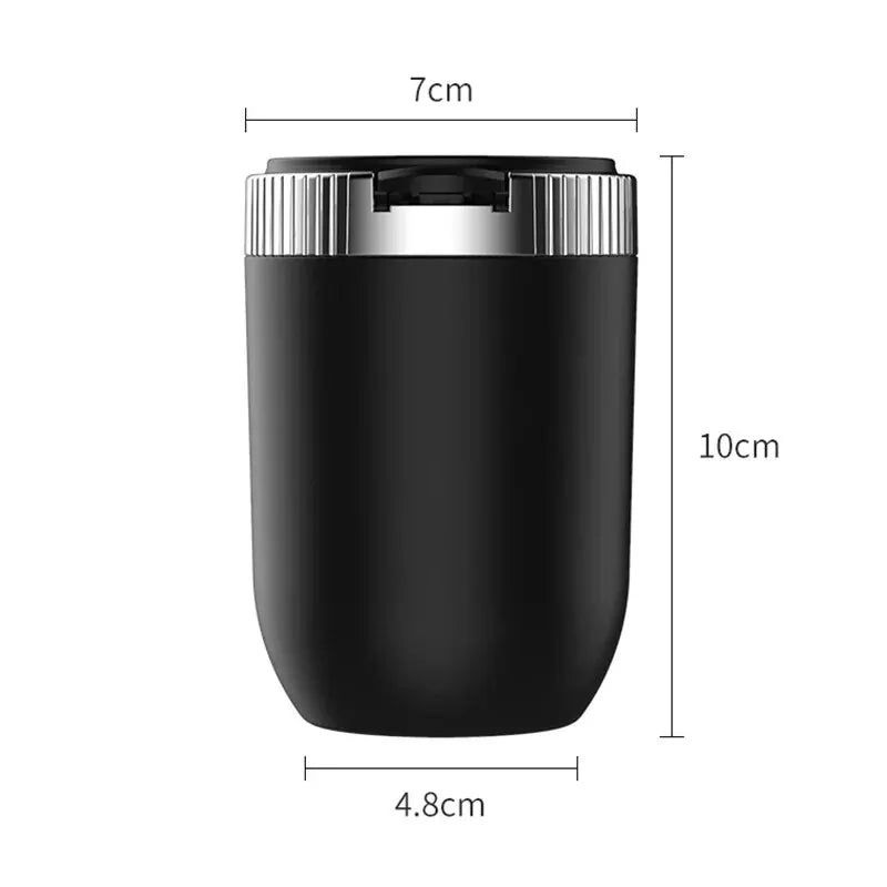 Car & Home Ashtray with Lid & Blue LED Light | ABS + Metal