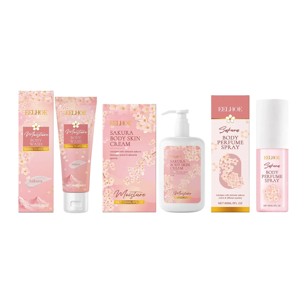 EELHOE Sakura Body Care Set – Shower Gel, Lotion & Body Spray