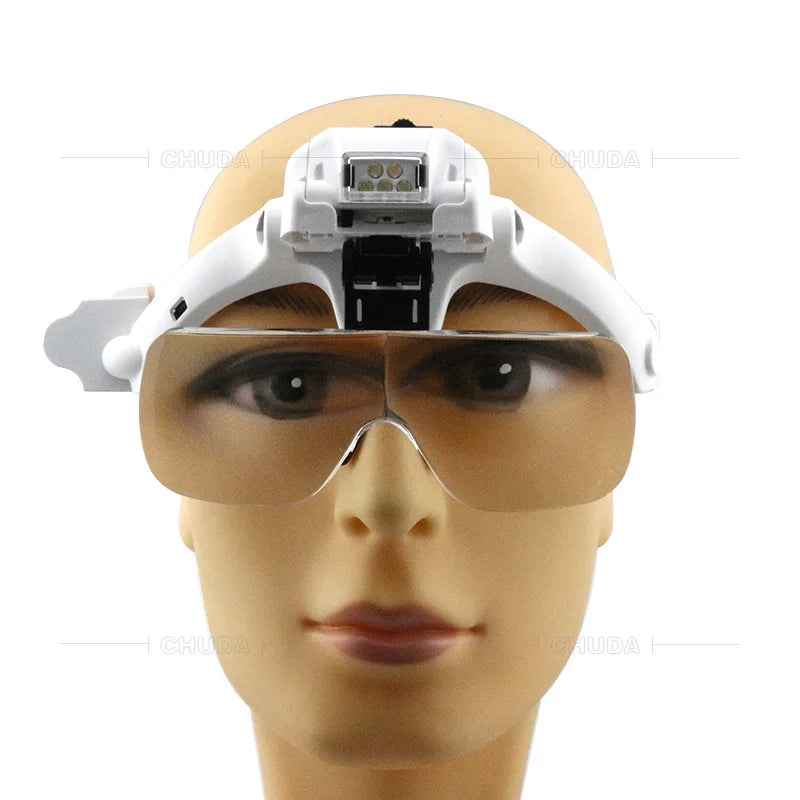 LED Magnifier Glasses 1.2X–4.5X | Jewellery & Watch Loupe