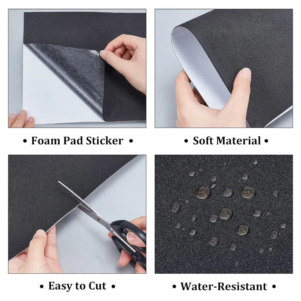 10PCS Self-Adhesive Black Foam Sheets 1mm | Craft & Protection