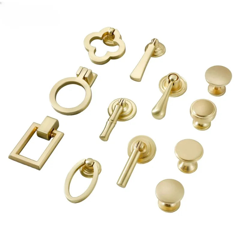 Golden Ring Cabinet Knob – Single Hole Zinc Alloy Drawer Handle