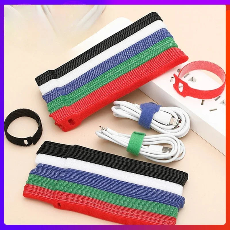 Reusable Hook & Loop Cable Ties 20cm 50pcs – Wire Organizer